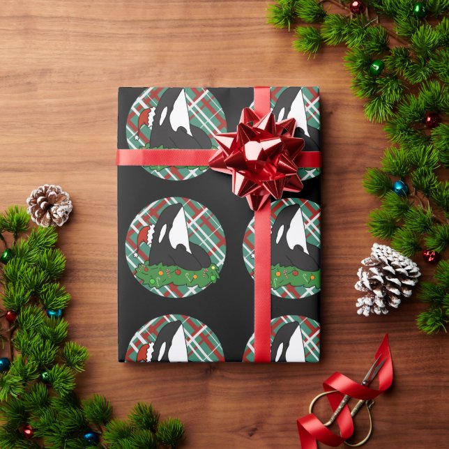 Papier Cadeau Baleine tueuse Orca Christmas (Cadeau de vacances)