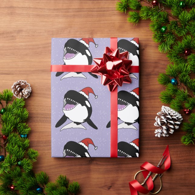 Papier Cadeau Baleine tueuse Orca Christmas (Cadeau de vacances)