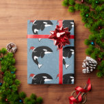 Papier Cadeau Baleine tueuse Orca Christmas<br><div class="desc">Papier d'enveloppement Orca de Noël</div>