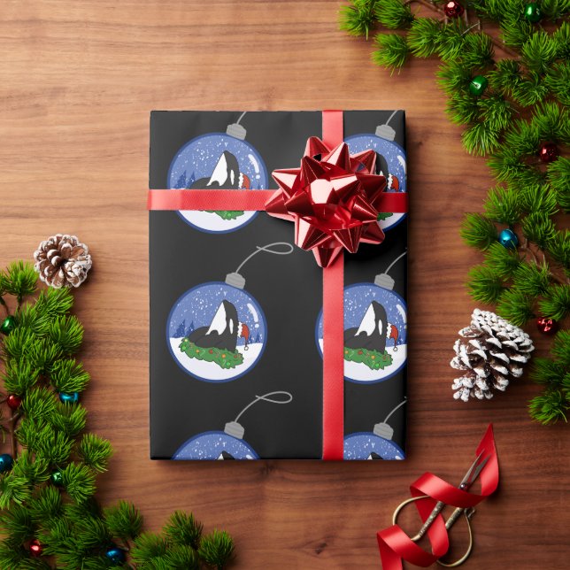 Papier Cadeau Baleine tueuse Orca Christmas (Cadeau de vacances)