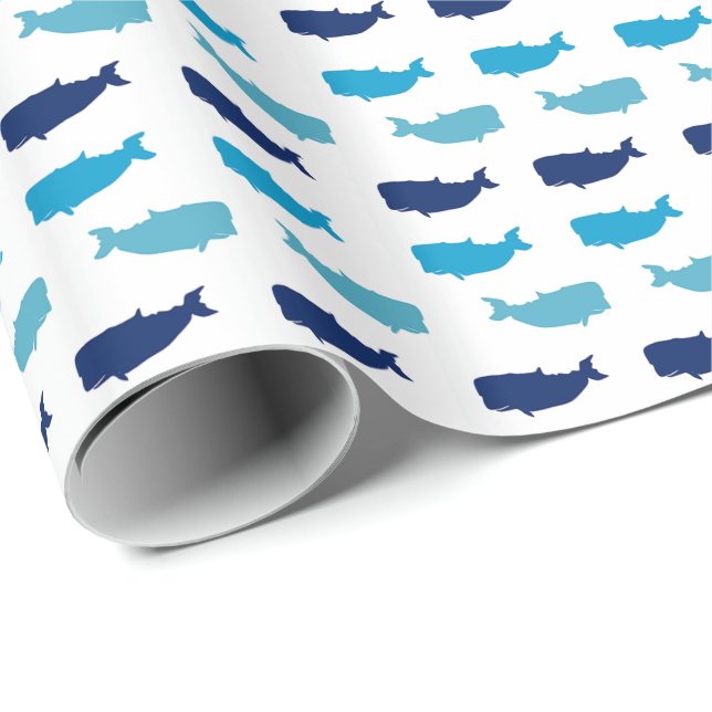 Papier Cadeau Baleines (Coin rond)