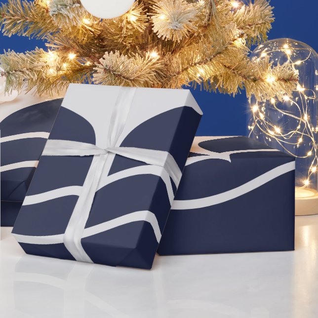 Papier Cadeau Baleines Queue Marine Nautique et Grey (Vacances)