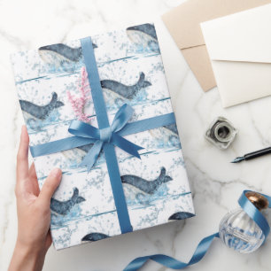 Papier Cadeau Baleines qui se balancent