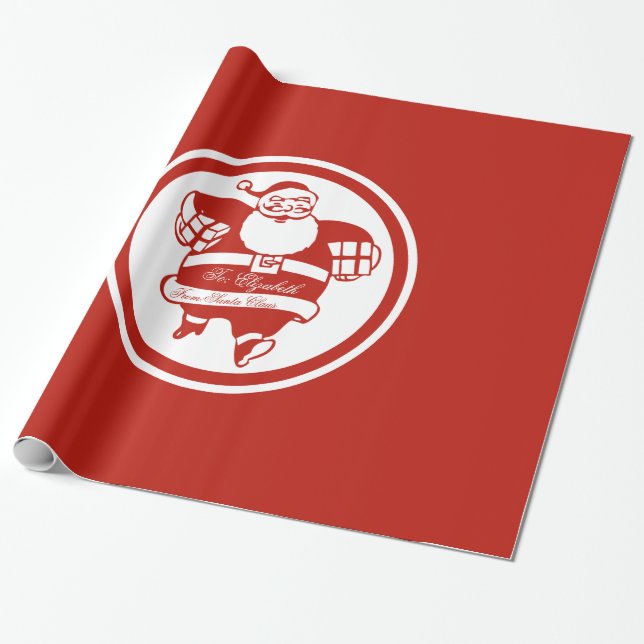 Papier Cadeau Balise cadeau de Noël rouge du Père Noël (Déroulé)
