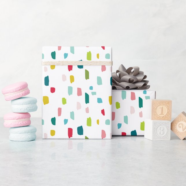 Papier Cadeau Balises PEINTES touches colorées (Baby Shower)