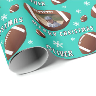 Papier Cadeau Balle de football américain Joyeux Noël Photo