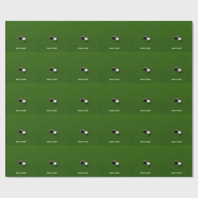 Papier Cadeau Balle de golf à côté du trou sur un parcours de go (Plat)