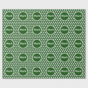 Papier Cadeau Balle de golf partout sur fond vert