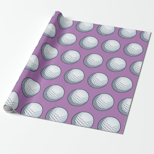 Papier Cadeau Balle de golf personnalisable (Déroulé)
