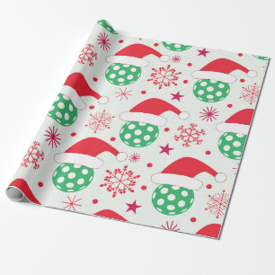 Papier Cadeau Balle de sport de Noël avec chapeau de Père Noël