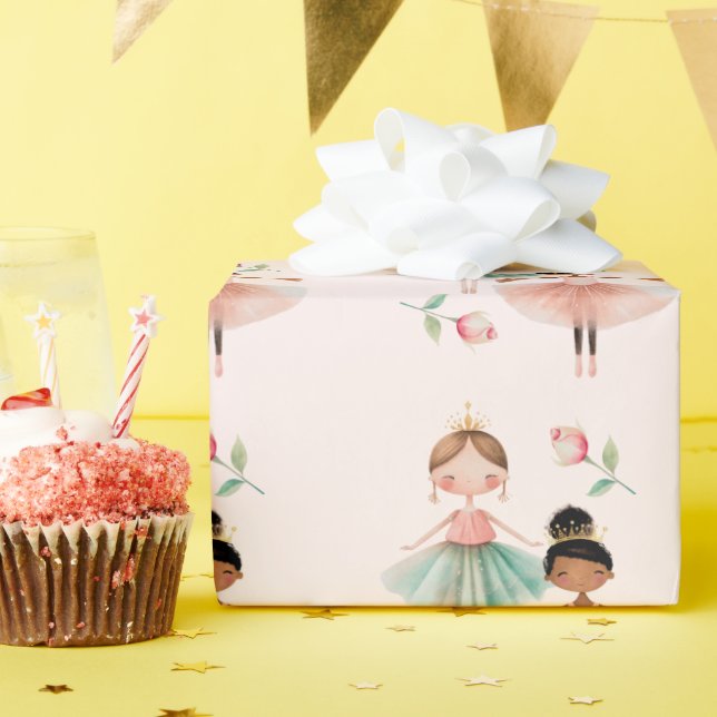Papier Cadeau Ballerina Ballet rose Motif Anniversaire (Fête d'anniversaire)