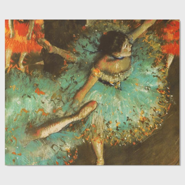 Papier Cadeau Ballerina Dance Green Dancer Edger Degas Peinture (Plat)