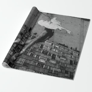 PAPIER CADEAU BALLERINA EN ROBE BLANCHE MURAL