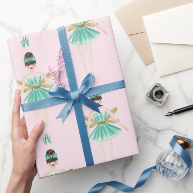 Papier Cadeau Ballerina, Mint et Blush (Cadeaux)