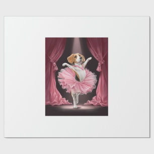 Papier Cadeau Ballerine Beagle � Danse de chien drôle