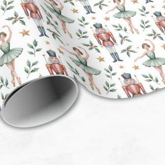 Papier Cadeau Ballerine de Noël Casse-Noisette Fête de Ballet
