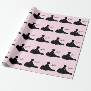 Papier Cadeau Ballerine Fatiguée Personnalisée avec Nom Rose