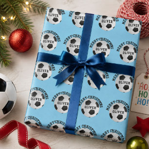 Papier Cadeau Balles de football pour enfants Noël