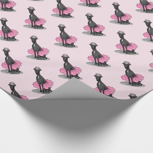 Papier Cadeau Ballet Ballerina Princesse Greyhound Chig (noir) (Coin)