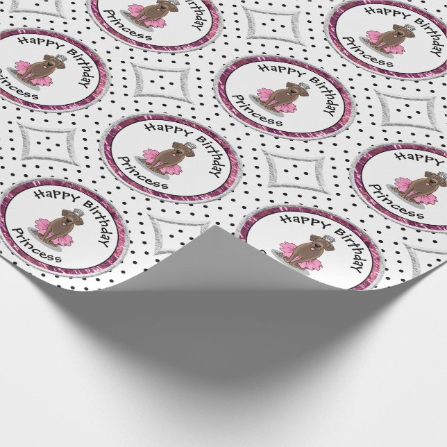 Papier Cadeau Ballet Princess Chocolat Lab Labrador Retriever (Coin)