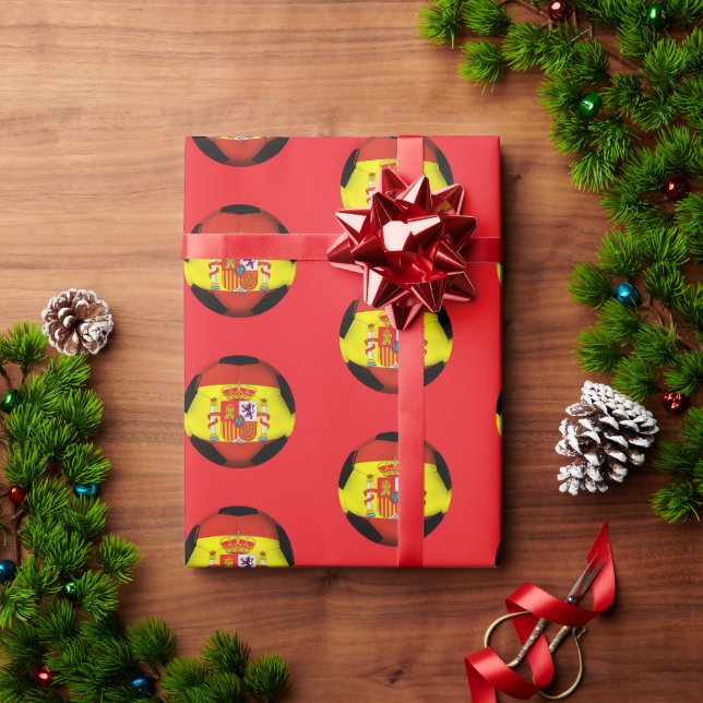 Papier Cadeau Ballon de foot Espagne  (Cadeau de vacances)