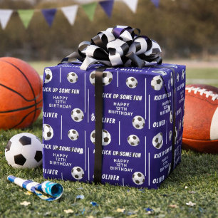 Papier Cadeau Ballon de Football Sports Enfants Fête d'Anniversa