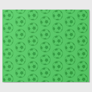 Papier Cadeau Ballon de Football Vert pour Garçons Anniversaire