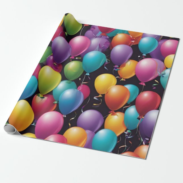 Papier Cadeau Ballons colorés (Déroulé)