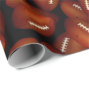 Papier Cadeau Ballons de football sans fin motif sports d'automn