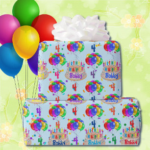 Papier Cadeau Ballons de gâteau d'anniversaire Personnaliser le