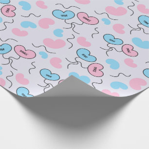 Papier Cadeau Ballons de mariage Monsieur et Madame Mariage Cade
