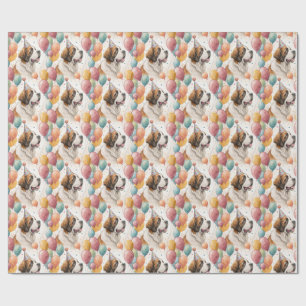 Papier Cadeau Ballons de Saint-Bernard pour Anniversaire Aquarel