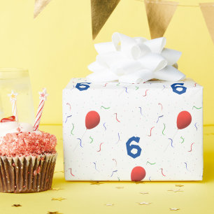 Papier Cadeau Ballons lumineux & Confetti Anniversaire personnal