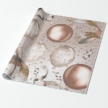 Papier Cadeau Ballons Rose Gold Rose Et Paillettes Fête Sweet 16<br><div class="desc">papier d'emballage personnalisé</div>