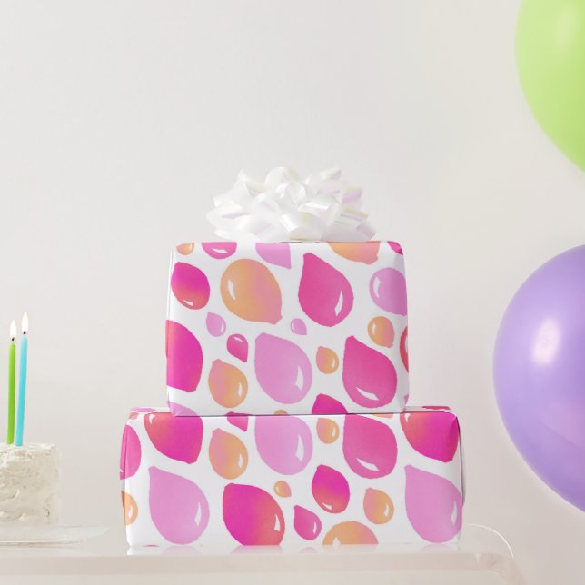 Papier Cadeau Ballons rose mignon fille Motif (Cadeaux de fête)