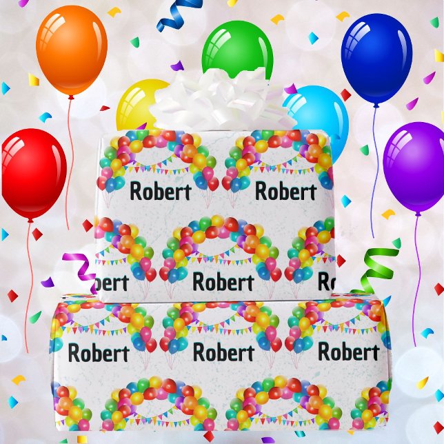 Papier Cadeau Balloon Arch Anniversaire Célébration Ajouter le n (Créateur téléchargé)