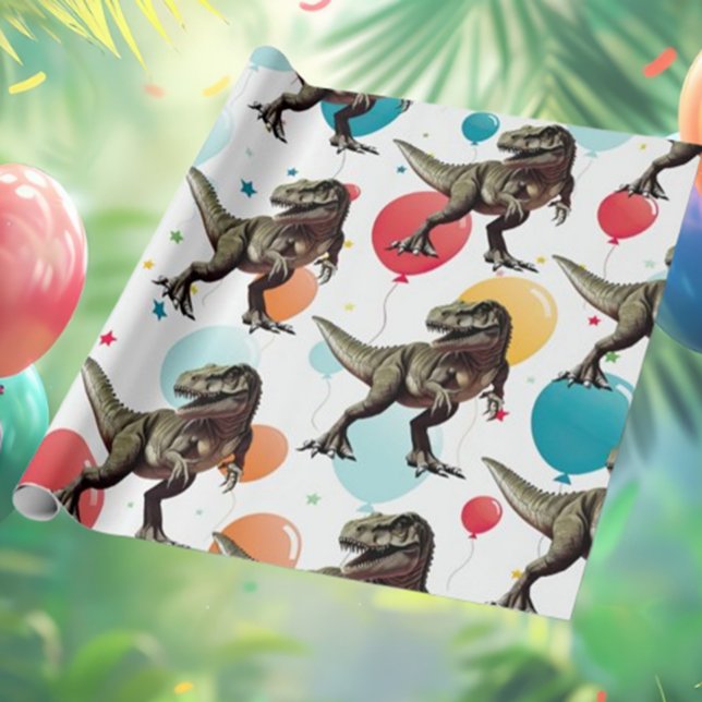 Papier Cadeau Balloon du parti Dinosaur (T-Rex Party Supplies for Your Little One!)