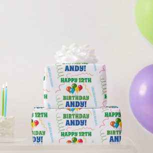 Papier Cadeau Balloons de Joyeux Anniversaire Personnalisés Cade