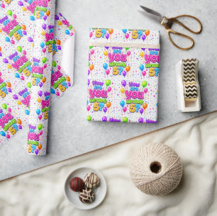 Papier Cadeau Balloons et confettis pour la fête d'anniversaire