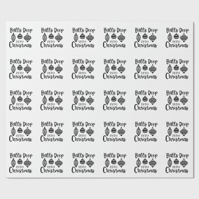 Papier Cadeau Balls Profondes Dans Noël Drôle Noël Noël Noël Noë (Plat)