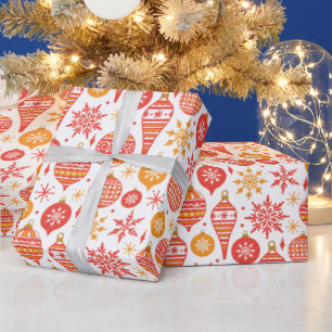 Papier Cadeau Bals rouges thème de Noël motif