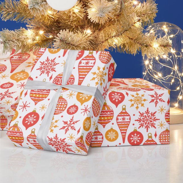 Papier Cadeau Bals rouges thème de Noël motif (Vacances)