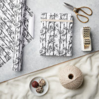 Bamboo noir blanc Motif botanique moderne