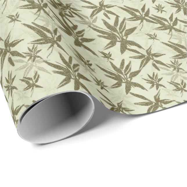 Papier Cadeau Bamboo on Beige Sheers - Seamless surface (Coin rond)