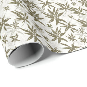 Papier Cadeau Bamboo on White Sheers - Seamless surface