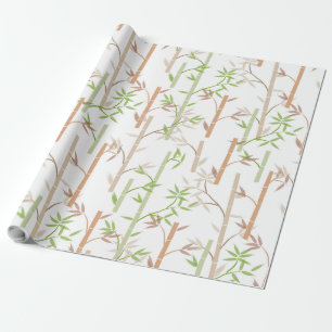 Papier Cadeau Bambou Foliage Oriental Feuilles de verdure
