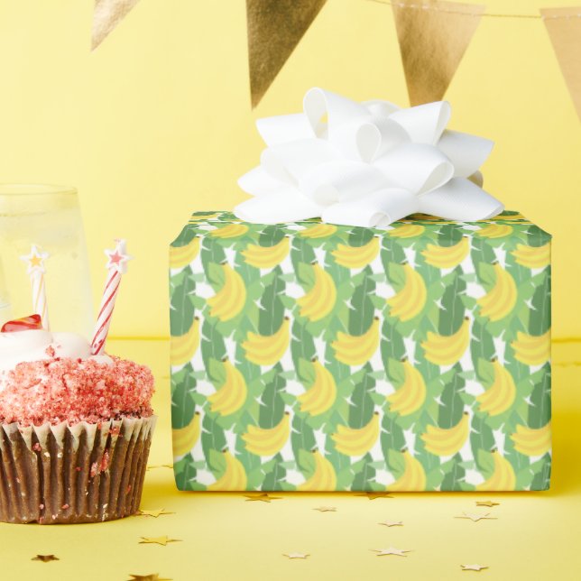 Papier Cadeau Banana Leaves et Fruit Pattern (Fête d'anniversaire)
