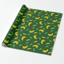 Banana Summer Jaune Vert Fruits Tropiques Motif