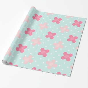 Papier Cadeau Bandages bleu et rose
