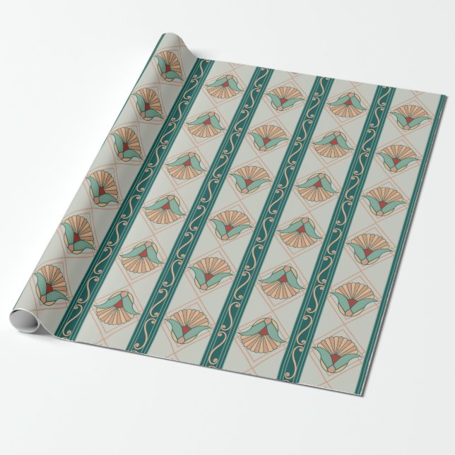 Papier Cadeau Bande Art déco des années 1920 (Déroulé)